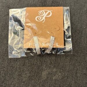 Silver Crystal Hoop Earrings